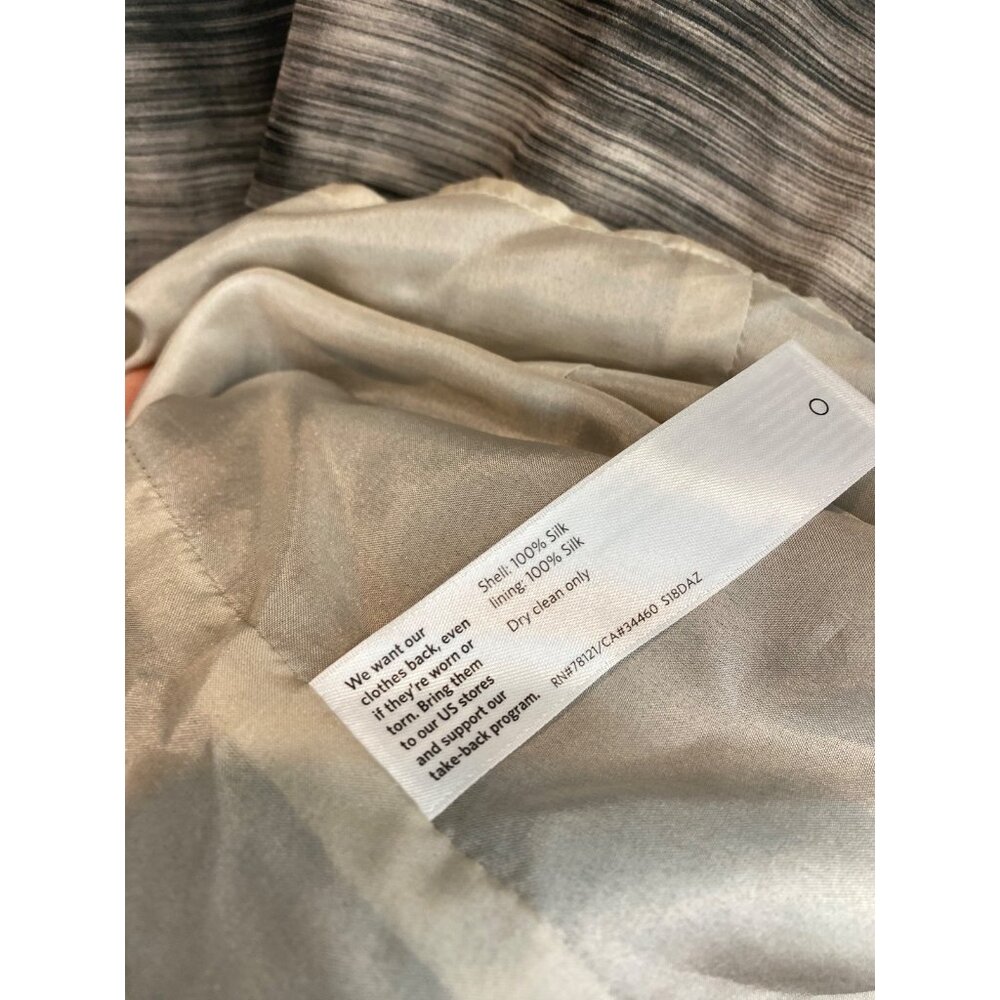 EILEEN FISHER Women's Bateau Neck Silk Dress Gray Brown Short Sleeve Size Medium - Picture 5 of 5